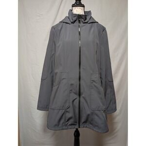 Tek Gear Women's Warm Tek Gray Softshell Hooded Jacket Mid-Length Coat Size XL